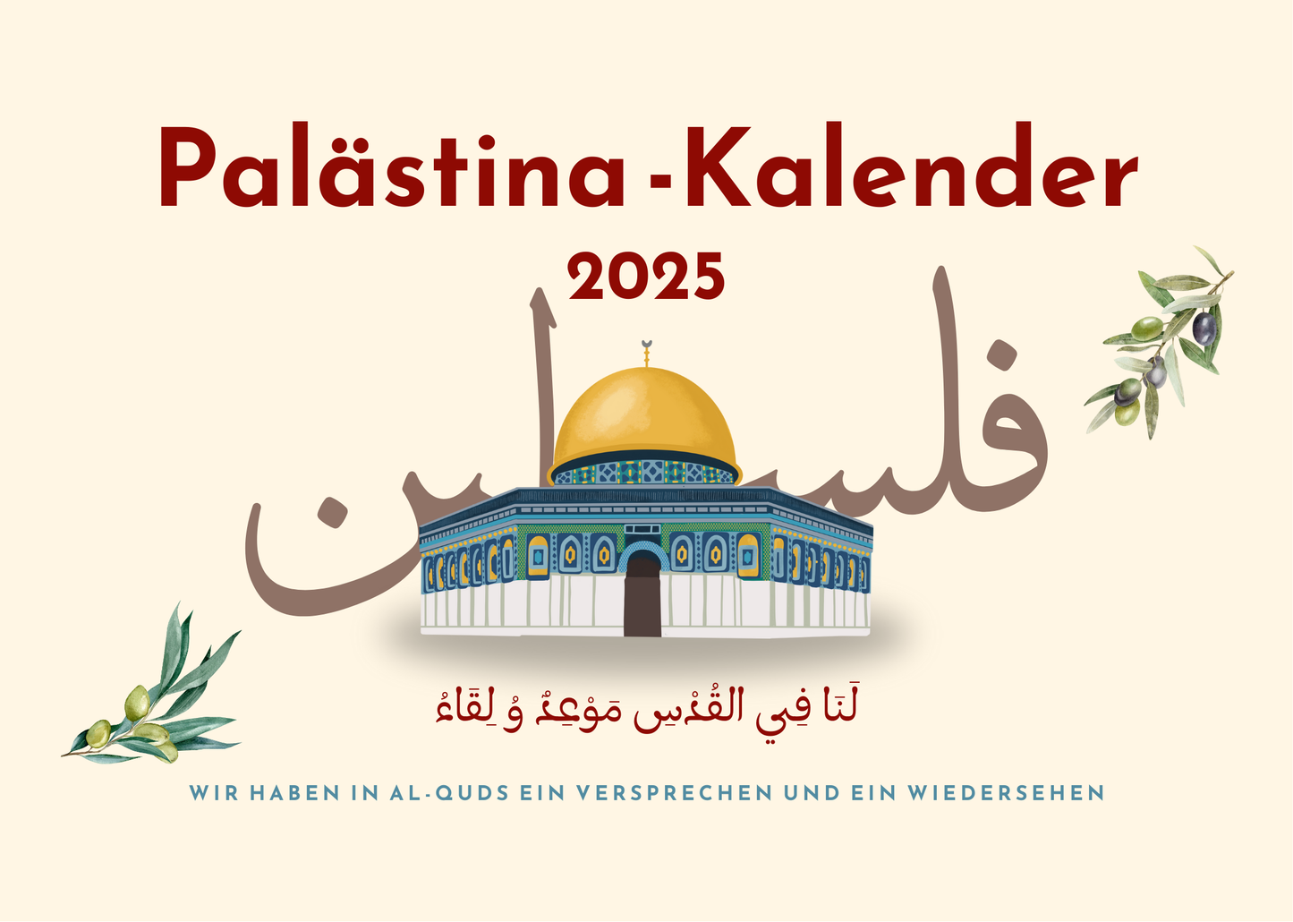 Palästina Kalender 2025 – Monatskalender im Querformat (A4)